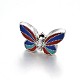 Butterfly Brass Enamel Beads KK-N0081-79B-2