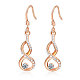 Calabash Real Rose Gold Plated Fashion Alloy Austrian Crystal Dangle Earrings EJEW-AA00057-57-1