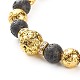 Perles rondes de roche de lave naturelle galvanisées bracelets d'aromathérapie d'anxiété d'huile essentielle BJEW-JB06923-8