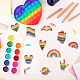 DELORIGIN 10Pcs 10 Style Rainbow Enamel Pin JEWB-DR0001-02-5
