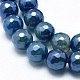 Electroplated Natural Agate Beads Strands G-O164-14-8mm-3