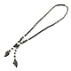 Trendy Leaf Pendant Necklaces NJEW-R156-17-2