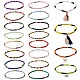 Ensemble de bracelets de cheville extensibles en perles de rocaille en verre étincelant AJEW-SW00004-1