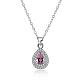 925 Sterling Silver Cubic Zirconia Pendant Necklaces NJEW-BB18863-A-1