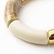 Bracelet extensible en grosses perles tubulaires incurvées BJEW-JB06685-03-4