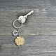 SUPERFINDINGS 16Pcs 2 Colors Sunflower Alloy Pendant Keychain KEYC-FH0001-34-7