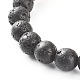Perles rondes de roche de lave naturelle galvanisées bracelets d'aromathérapie d'anxiété d'huile essentielle BJEW-JB06923-9