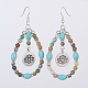 Natural & Synthetic Mixed Stone Dangle Earrings EJEW-JE02682-2