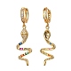 Brass Micro Pave Cubic Zirconia Huggie Hoop Earrings EJEW-JE04227-01-2