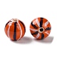 手作りの陶器ビーズ  ファミーユは磁器バラ  ラウンド  オレンジ  12~13.5mm  穴：1.8mm PORC-G011-07B-2