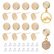 GOMAKERER 16 Pcs Flat Round Earring Findings with 20 Pcs Plastic Ear Nuts KK-GO0001-43-1