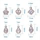 PandaHall Elite Mixed Shape Hollow Pendants Cubic Zirconia Pendants Charms for Bracelet Necklace Making Platinum ZIRC-PH0001-01P-3