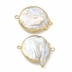 Breloques de connecteur de perles de keshi naturelles baroques PEAR-P004-21KCG-2