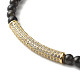 Energiekraft natürlicher Obsidian runde Perlen Stretch-Armband für Männer Frauen BJEW-JB06798-6