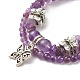 Mixed Stone Chip Beads Reiki Healing Multi-strand Bracelet BJEW-JB07052-M-5