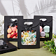 NBEADS 24 Pcs Black Kraft Paper Bags with Clear Window ABAG-WH0038-27B-01-4