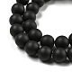 Frosted Natural Black Agate Round Beads Strands G-N0151-11-8mm-3