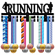 CREATCABIN Wood Running Medal Hanger Display Medal Holder Run Sport Medal Rack Wall Rack Mounted over 30 Medals Awards Ribbon Stand for Marathon Competition Runner Athletes Medalist Black 15.7x5.9Inch ODIS-WH0041-033-1