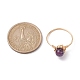 Natural Mixed Gemstone Round Beads Finger Ring RJEW-JR00602-4