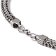 304 Stainless Steel Snake Chain Necklace with Lobster Claw Clasps for Men Women STAS-K249-03C-P-3