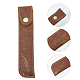 SUPERFINDINGS 1pcs Brown Single Leather Pen Case Portable 170mm Long Fountain Pen Protective Cover Pen Sleeve Pouch Leather Pencil Case Holder with Carving Process for School Office AJEW-WH0314-17A-3