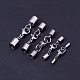 PandaHall Elite 20 Pcs 5 Sizes 304 Stainless Steel Lobster Claw Clasps with Cord End Caps for Bracelet Jewelry Making STAS-PH0016-05-5
