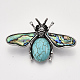 Synthetic Turquoise Brooches/Pendants G-S353-08G-2