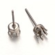 316 Stainless Steel Stud Earring Settings STAS-K098-06-4mm-P-2