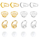 Pandahall elite 40 pz 2 colori anello in ottone regolabile componenti e 40 pz cabochon in vetro DIY-PH0002-70-1
