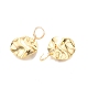 Brass Twist Flat Round Dangle Leverback Earrings for Women EJEW-N012-58-2