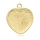 Plaqué or coeur pendentifs en alliage de résine PALLOY-J620-01G-2