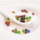 Perles en verre rondes avec couleur mixte X-GR4mm-3