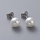 Pendientes de imitación de perlas de plástico STAS-D0001-03-P-1