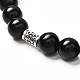 Diffuseur d'huile de roche de lave naturelle perles de méditation de yoga bracelet extensible pour hommes femmes filles bijoux BJEW-JB06721-6