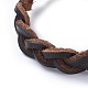 Bracelets ajustables en cuir de vachette tressé BJEW-JB04437-01-2