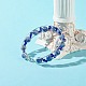 Manschettenarmband aus natürlichen Jaspisperlen mit blauem Fleck BJEW-TA00023-04-2
