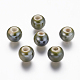 Перламутровый оливковые ручной фарфора круглые бусины X-PORC-D001-10mm-11-1