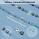 NBEADS Handmade Lampwork Flat Round Evil Eye Beads Chains for Necklaces Bracelets Making AJEW-NB0002-10-5
