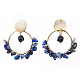 Brass Dangle Stud Earrings EJEW-JE04163-5