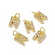 Real 18K Gold Plated Brass Micro Pave Clear Cubic Zirconia Charms KK-E068-VB452-N-4