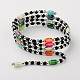 Les bracelets d'enveloppe d'hématite magnétique colliers X-BJEW-JB01224-06-1