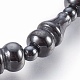 Collane di perle di ematite sintetica non magnetica NJEW-E128-03-2