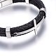 Bracelets de cordon en cuir BJEW-G603-09P-2