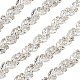 FINGERINSPIRE 1 Yard/91.4cm Bling Silver Rhinestone Chain Trim 15mm Leaf Shape Elegant Crystal Rhinestone Applique Chain DIY Crafts Fashion Fringe Trim CHA-FG0001-01A-1