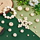 Nbeads 180pcs 9 tailles perles rondes en bois naturel non fini WOOD-NB0002-15-4