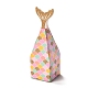 紙菓子箱  ジュエリーキャンディーウェディングパーティーギフト包装箱  フィッシュテール形状の長方形  ゴールド  5x5x16cm CON-B005-10A-1
