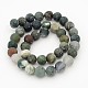 Frosted Round Natural Moss Agate Bead Strands G-J276-55-10mm-2