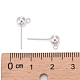 ラウンド925スターリングシルバーイヤースタッドのパーツ  ピアスポスト  銀  16mm  穴：1.5mm  ピン：0.7mm STER-M108-02-3