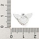 UVメッキ合金ラインストーンペンダント  翼のあるハートのチャーム  プラチナ  11.5x16.5x3.5mm  穴：1.8mm PALLOY-D026-06P-3