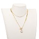 Brass Micro Pave Clear Cubic Zirconia Pendant Necklaces NJEW-JN02923-02-4